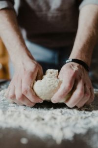 pastry chef making dough